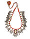 Red Silver Tone Tribal Necklace