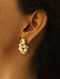 Gold Tone Kunadan Earrings with Pearls