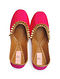 Pink Handcrafted Leather Juttis For Girls