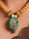 Gold Polki Necklace With Ruby And Turquoise