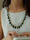 Green Gold Tone Handcrafted Necklace