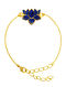 Blue Gold Tone Handcrafted Enameled Bracelet