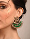 Green Gold Tone Silver Earrings