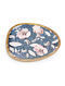 Blue And Pink Wooden Platter (L-11in, W-9in, H-1.5in)