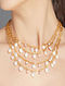 Gold tone Handcrafted Layered Necklace with Pearls