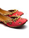 Pink Handcrafted Sequinned Cotton Silk Leather Juttis