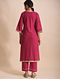 Mahreen Izna Pink Mangalgiri Cotton Kurta with Pants in Zari Lace work (set of 2)