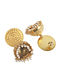 Gold Tone Silver Jhumki Earrings With Pearls