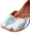 Multicolored Handcrafted Ikat Cotton Leather Juttis