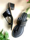 Black Handcrafted Faux Leather Kolhapuri Block Heels