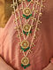 Green Gold Tone Kundan Layered Necklace with Pearls