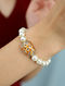 White Pearl Beaded Kundan Inspired Handcrafted Bracelet