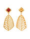 Red Gold Plated Handcrafted Earrings with Swarovski