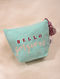Sky Blue Embroidered Cotton Pouch for Girls