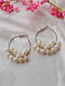 Silver Handcrafted Hoop Earrings With Pearls