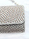 Silver Handcrafted Sequinned Silk Clutch