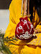 Magenta Handcrafted Embellished Velvet Potli