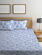 Blue Cotton Double Bedsheet with Pillow Covers