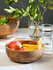 Orange Wooden And Enamel Palmer Fruit Bowl (D- 10in, H- 4.5in)