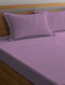 Mauve Cotton Blend Bed Sheet With Pillow Covers (L- 100in, W- 90in)