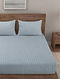 Grey Cotton Blend Bed Sheet With Pillow Covers (L- 100in, W- 90in)