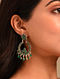 Green Tribal Silver Earrings 