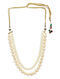 White Pearl Beaded Layered Necklace