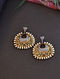 Grey Gold Tone Handcrafted Chandbali Earrings with Pearls