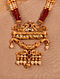 Red Gold Tone Kundan Necklace Set with Pearls