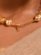 Red Gold Tone Kundan Necklace Set with Pearls