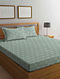 Green Handwoven Cotton Bedsheet With Pillow Covers (Set Of 3)