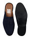 Navy Blue Handcrafted Leather Mules For Men