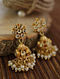 Gold Plated Kundan Jhumki Earrings with Pearls