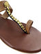 Brown Handcrafted Faux Leather Flats