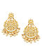 Gold Plated Kundan Earrings with Pearls