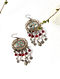 Handcrafted Vintage Silver Earrings With Feroza And Old Glass Stone