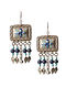 Handcrafted Vintage Silver Earrings With Feroza And Lapis Stone