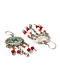 Handcrafted Vintage Silver Earrings With Old Glass And Coral Stone