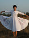 Layla White Hand Embroidered and Mirrorwork Cotton Dress