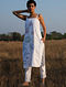 Wildflower White Hand Embroidered Cotton Sleeveless Kurta(with Cotton Mul Lining) with Pants (Set of 2)