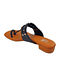 Black Orange Handcrafted Genuine Leather Kolhapuri Block Heels
