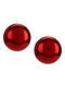 Red Pearl Stud Earrings (Dia- 0.6in)