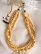 Golden Pearl Beaded Layered Necklace
