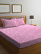 Pink Floral Cotton Blend Double Size Bedsheet With Pillow Covers (Set Of 3)