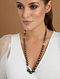 Brown Grey Beaded Necklace with Pearls