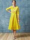 Amber Yellow Hand Embroidered Cotton Dress