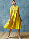Amber Yellow Hand Embroidered Cotton Dress