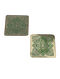 Golden And Green Hand Painted Brass Coasters (Set of 2) (L- 4in, H- 4in)