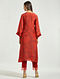 Red Bemberg Modal Floral Kurta with Gathers