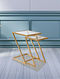 Mild Steel And Glass Gold Finished Side Tables